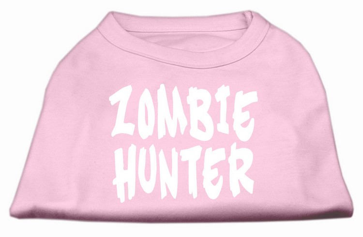 Zombie Hunter Screen Print Shirt Light Pink XS